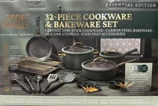 Thyme & Table 32 Piece Aluminum Ceramic Non Stick Cookware *Hunter Green