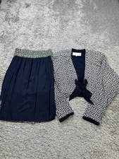 Platinum by Dorothy Schoelen Jacket Women 4 Petite 2pc Midi Skirt Suit Set Vtg