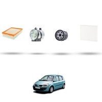 Hoffcar Wartungskit - 4 Filter FüR Renault Scenic II / Grand Scenic 1.5 DCI 78