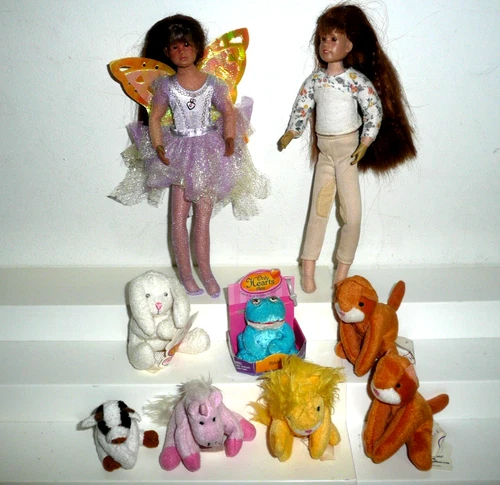 VINTAGE ONLY HEARTS CLUB DOLLS ANGLE WINGS PETS LION UNICORN COW FROG BUNNY CATS