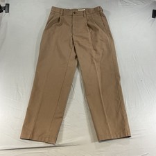 St John  s Bay Worry Free Dress Pants 32x29 Pleated Khaki Classic Fit Mens
