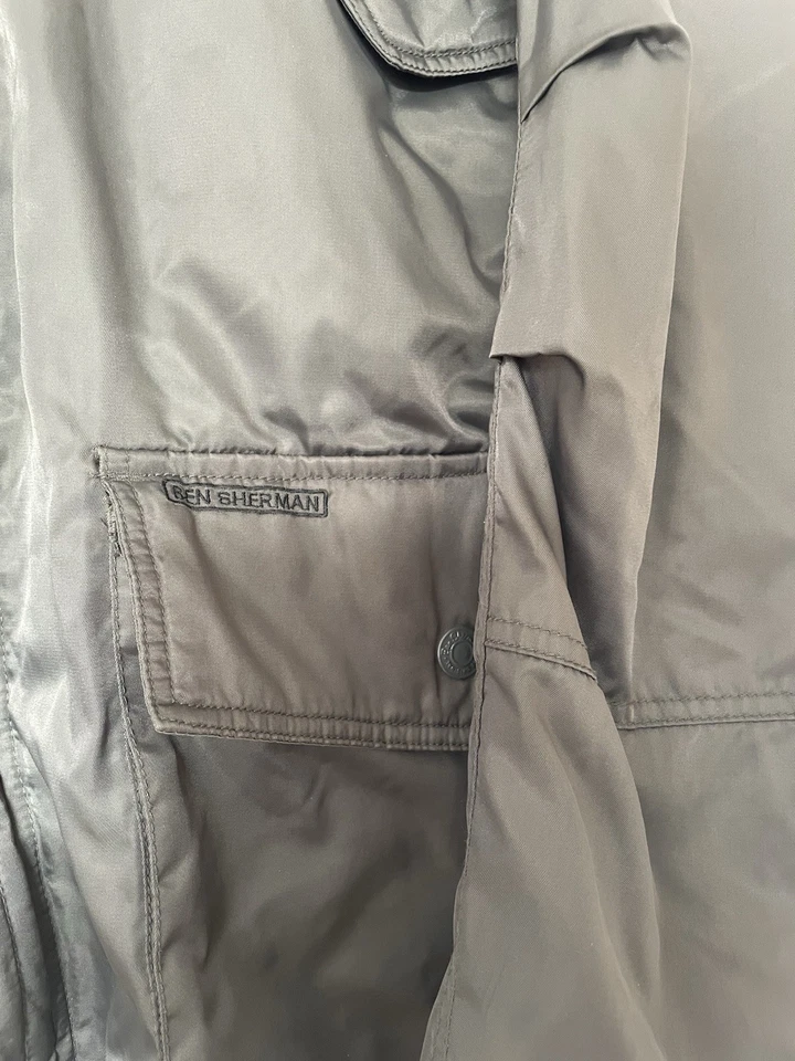 Y2K Ben Sherman Khaki Parker jacket coat Small hood Oasis Liam Gallagher 1990 - Image 4 of 4