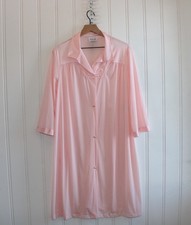 Vanity Fair Vintage Pink Satin Dressing Gown L Cottagecore Y2K Coquette Lace USA