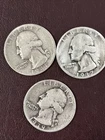 1937-D 1941-S 1939-D Washington Quarter 90% Silver Coin Lot Of 3