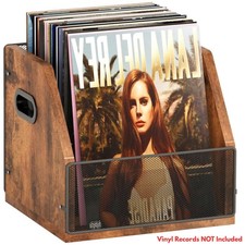 Elegant Vinyl Record Storage Box Wooden LP Albums Holder Record Crate Display
