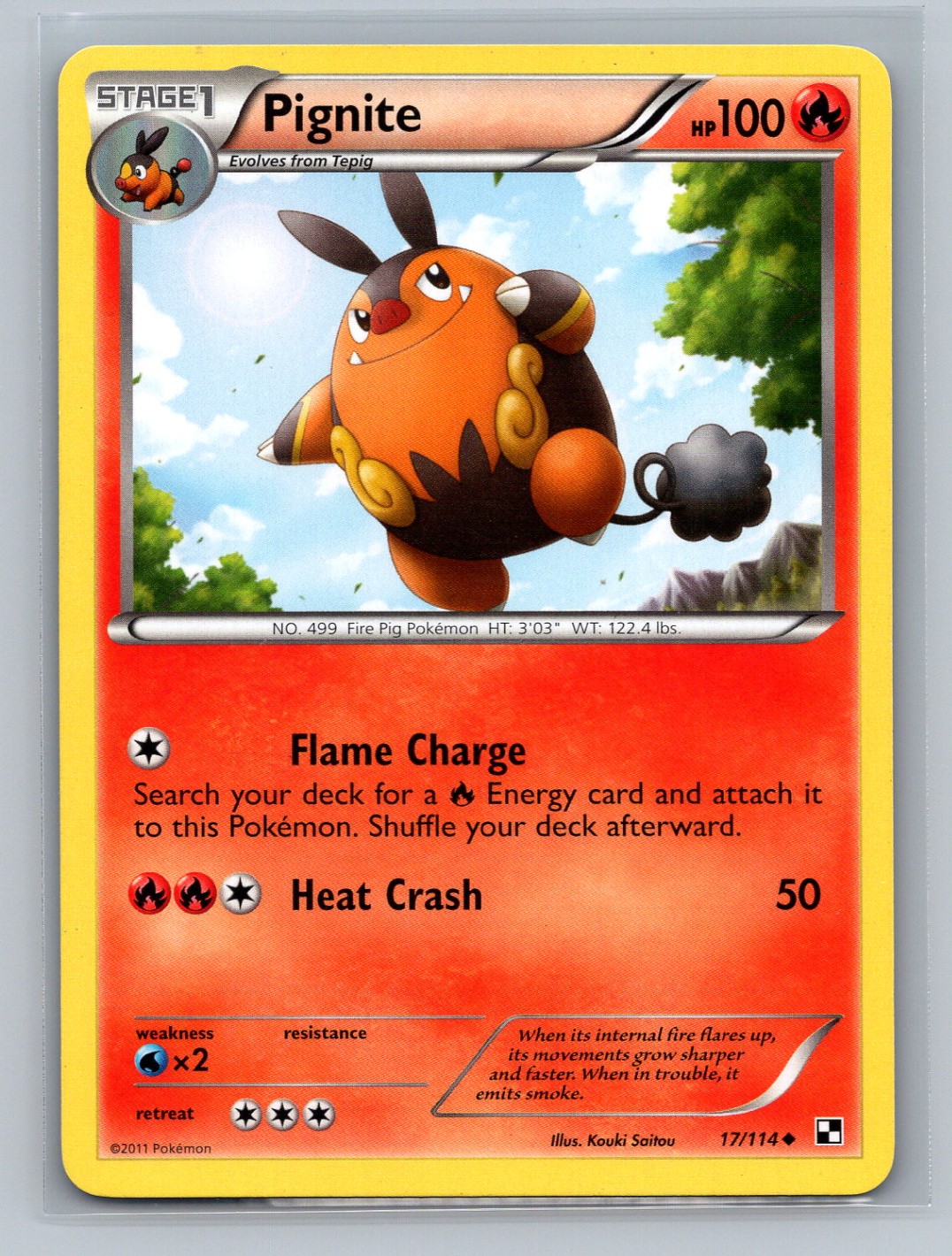 Pokémon TCG Pignite (17) 17/114 Black and White Normal LP