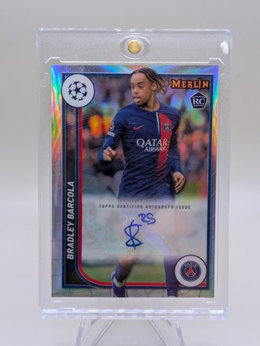 2023-24 Topps Merlin UEFA Bradley Barcola RC Rookie Auto PSG France Autograph