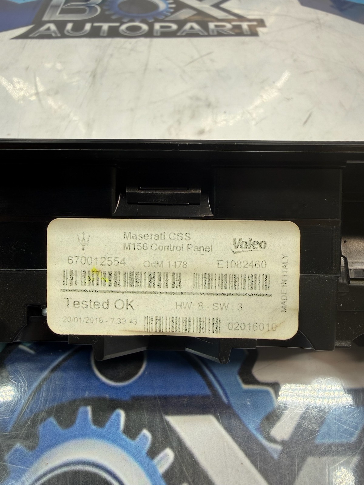 2014-2016 Maserati Ghibli HVAC Climate Control Switch Module 670012554 OEM