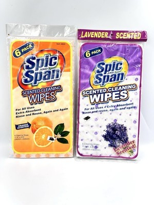 (2) Spic And Span Scented Lavender & Orange Cleaning Wipes Packs 6 Packs