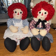 Vintage Raggedy Ann Andy Set 27inches Tall