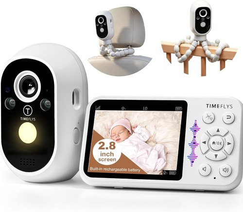 TimeFlys Z280L Baby Monitor 2.8in No WiFi 40H Camera Night Vision New