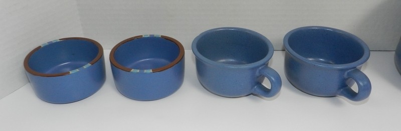 10 Piece Assorted Dansk Mesa Blue Bowls Cups Saucers