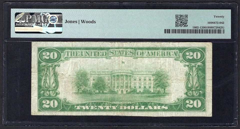 🇺🇸 SD 1929 $20 ♚♚ PARKER, SOUTH DAKOTA ♚♚ PMG VERY FINE 20 SCARCE - Image 3 of 3