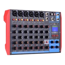 AG-8 Portable 8-Channel Mixing Console Digital Audio Mixer +48V Phantom FMHO