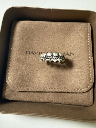MEMENTO MORI SKULL BAND RING David Yurman .925 Silver Size 10