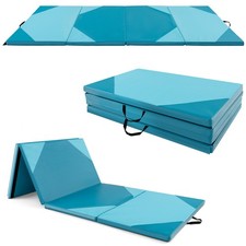 10' x 4' x 2" 4-Panel Folding Gymnastics Exercise Mat w/ Hook  Loop Fasteners