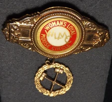 Vintage Woman's Loyal Moose Circle Gavel Pair Loyal Order Moose Badge Pin Medal