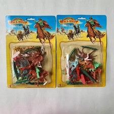 Tak Shing Figure Master Wild West Cowboy & Indian Play Set Vintage New