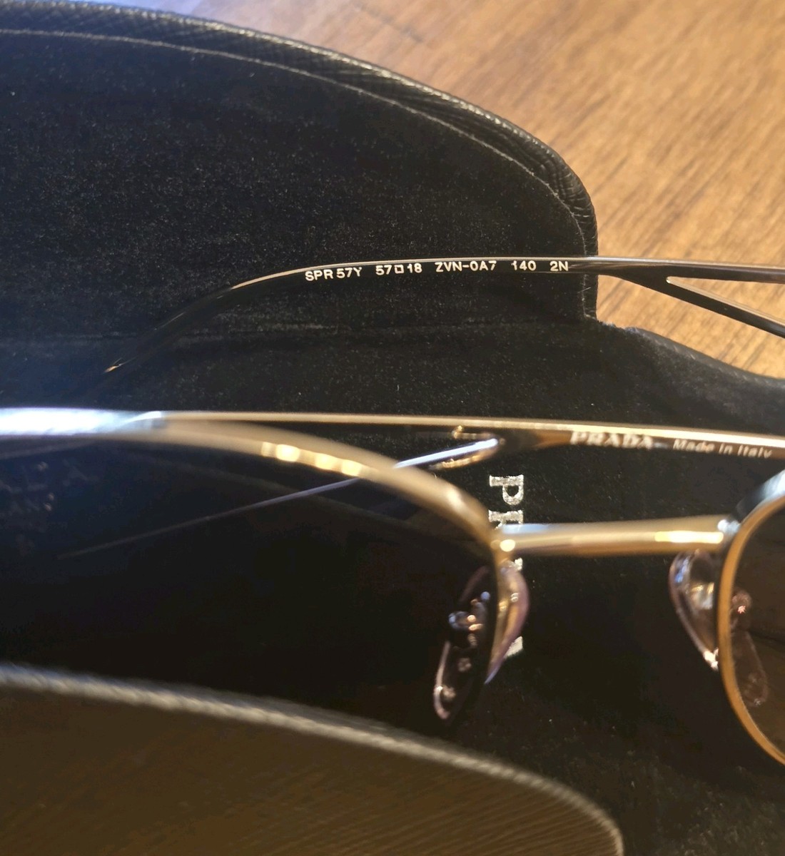 Prada SPR57Y ZVN-0A7 Gold Frame Grey Gradient Lenses 57 mm Women's