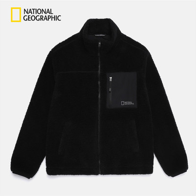 National Geographic Kotoni Stand Neck Fleece Jacket BLACK Asian Fit