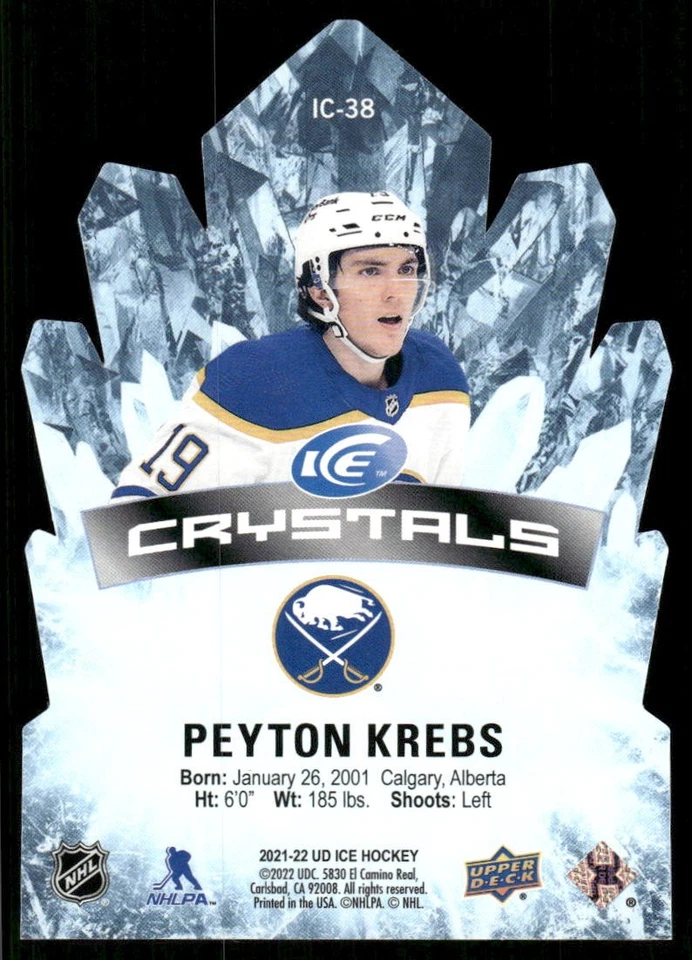 2021-22 Upper Deck Ice #IC-38 Peyton Krebs Ice Crystals - Image 2 of 2