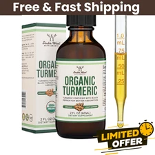 Turmeric Curcumin with Black Pepper Drops - Organic Supplement USA  MADE...
