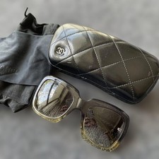 CHANEL Sunglasses Black Dark Green with Case from Japan