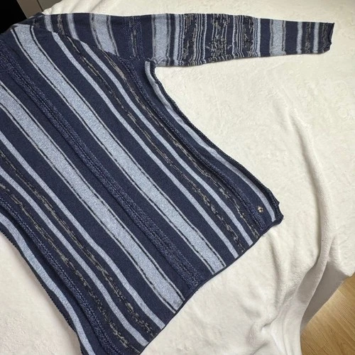 American Eagle Mens Blue Striped Baja Hoodie Knit Cotton Sweater Size M YEAR2014 image 19