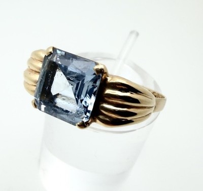 Ring Goldring 750 Gold Bengt Hallberg blauem Stein Blautopas? Schweden 1963