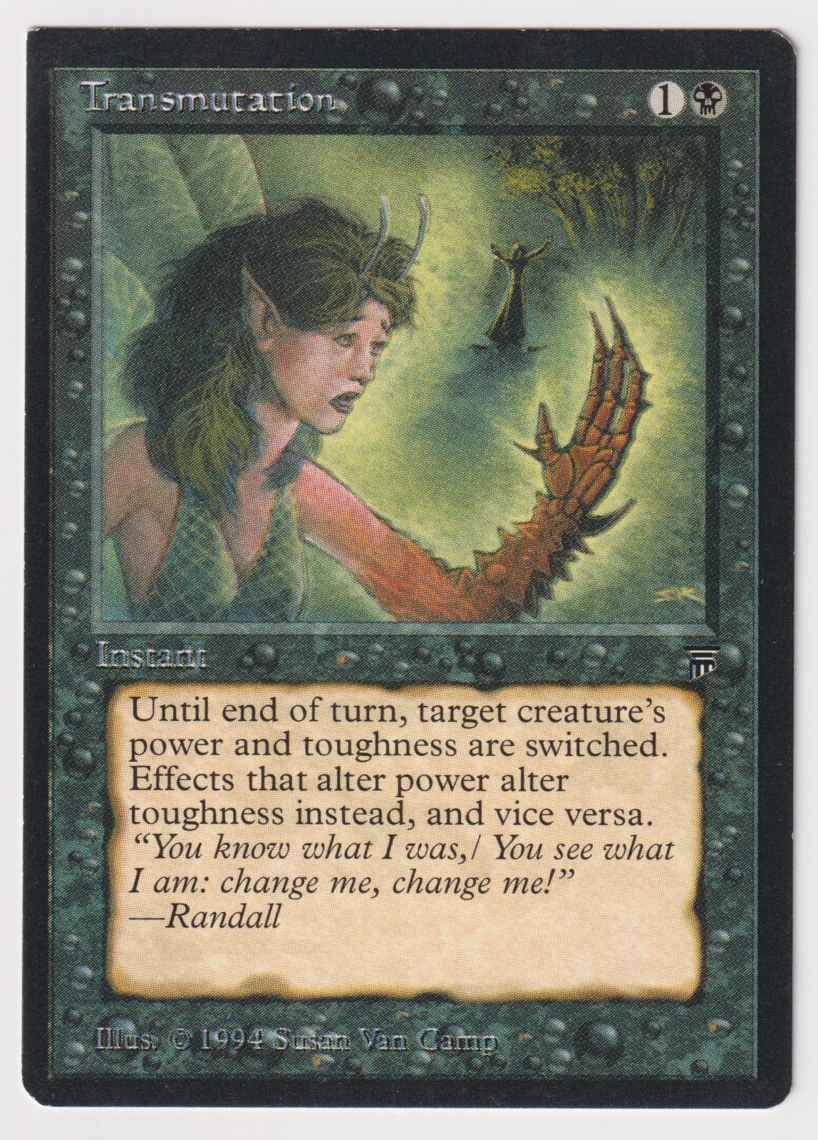 Miscut Transmutation MP Legends MTG Magic Factory Error Misprint Square Corner!
