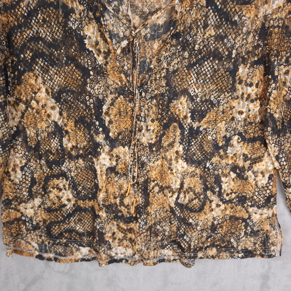 Blusa Free People Out For The Night Semi Transparente Serpiente Combo Talla M/L Marrón Boho Foto 2 de 4