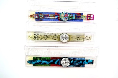 tets　スウォッチ　アーティストシリーズ　ケース付き NEW 6 Piece Swatch Watch GZS11 Limited Edition Artist Series Boxed