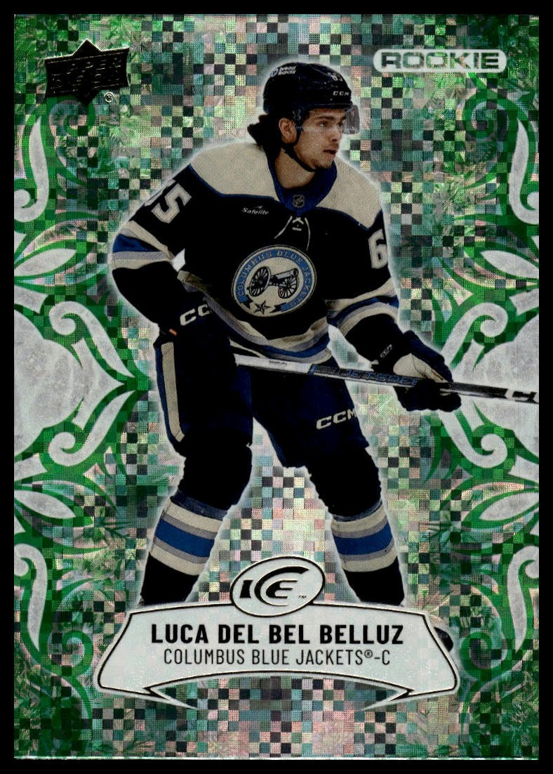 2024-25 Upper Deck Ice #107 Luca Del Bel Belluz Emerald Green RC