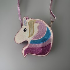 Unicorn Shoulder Bag; Pink; Zipper Closure; Adjustable Straps; Clean Inside
