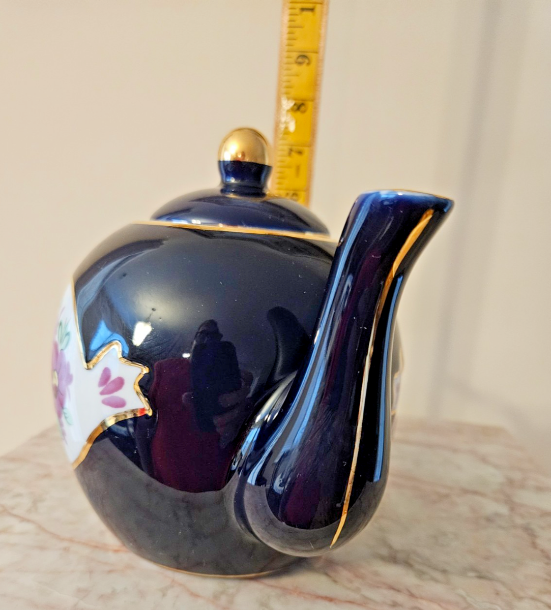 Vintage Russian USSR M.M. 01-06-1937 Cobalt Blue Gold Design