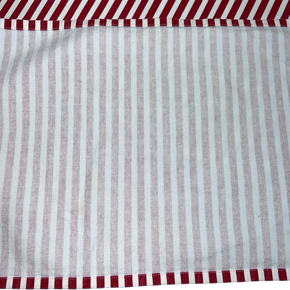 Vintage Marsha Blanke Conjunto De 8 Placemats Listra Branca Vermelha Fazenda Cottagecore - Imagem 4 de 4