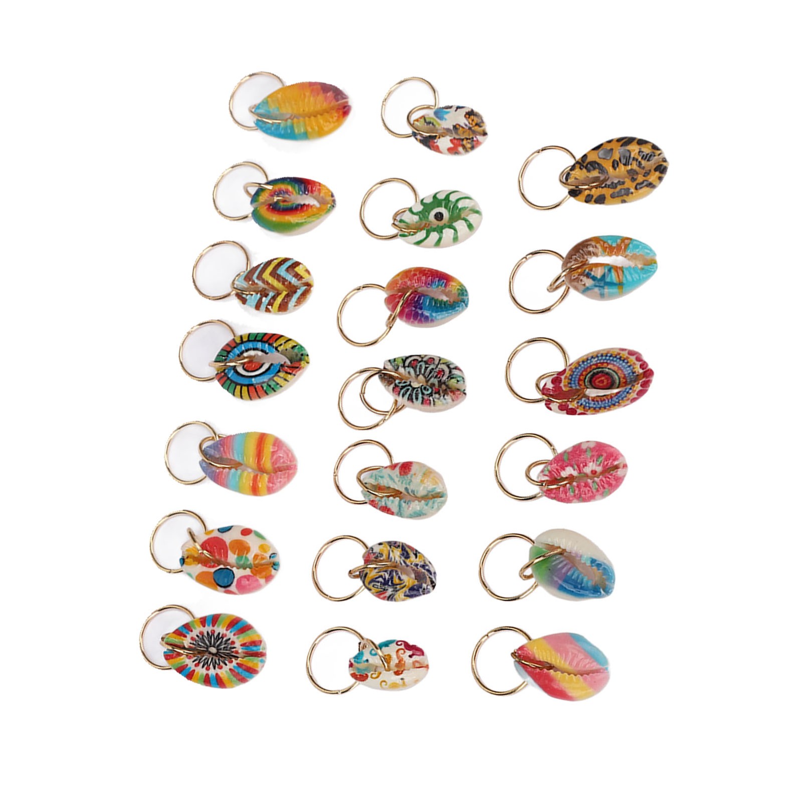 20pcs Shell Dreadlocks Ring Cute Exqusite Hair Braiding Pendant Clips Ha CUT.