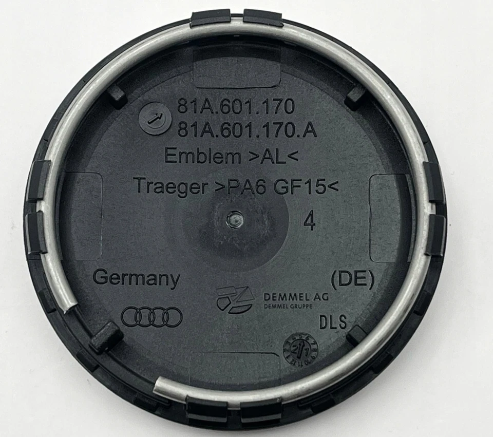 CUBIERTAS TAPACUBOS RUEDA ORIGINALES NUEVAS 61mm AUDI A1 A3 A4 A5 A6 A7 A8 Q2 Q4 Q5 Q7 Q8 Foto 3 de 4