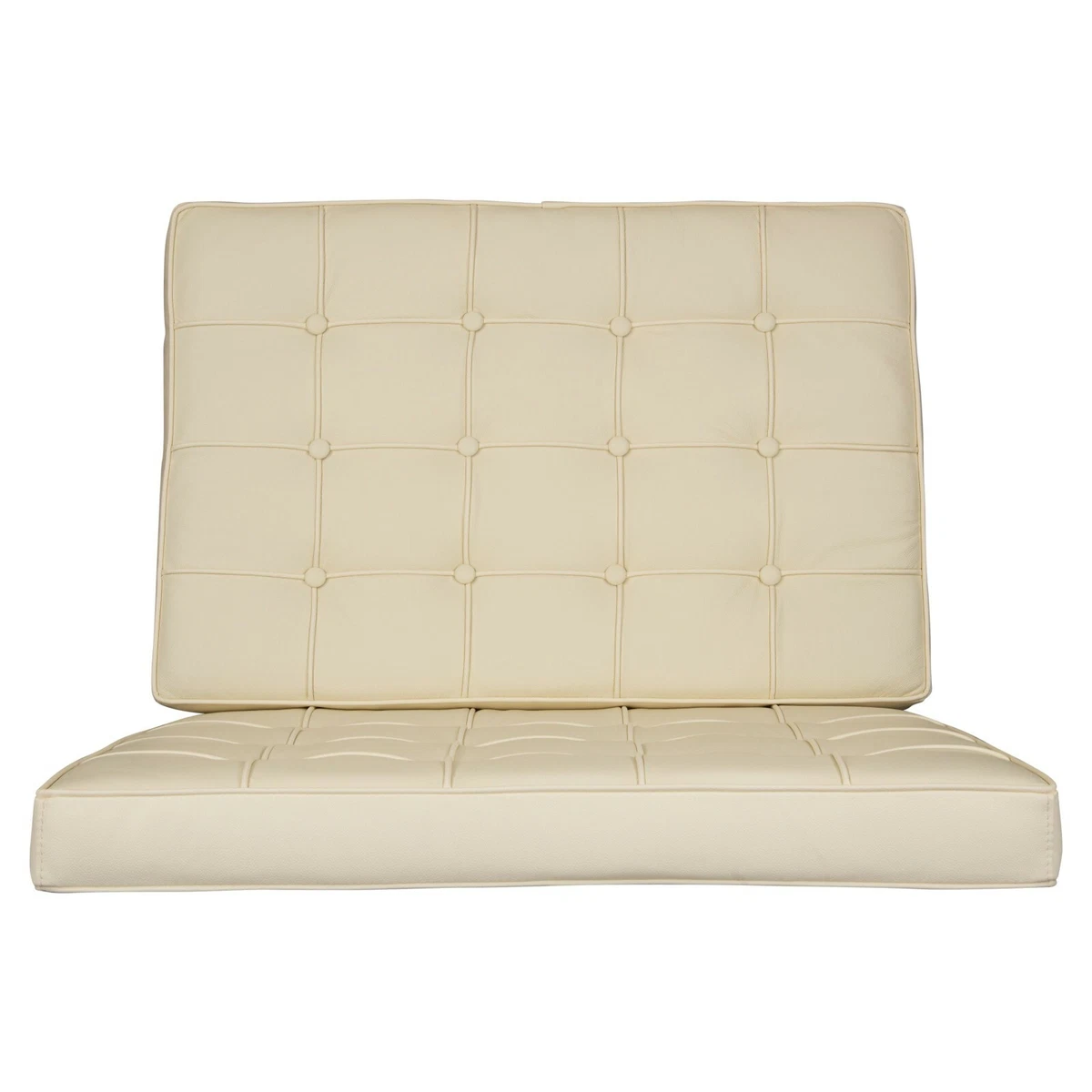 Ivory/Cream Genuine Leather/Match Replacement Cushions for