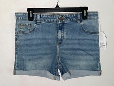 NWT Wonder Nation Girl's Size 16 Plus Blue Jean Shorts Stretch Adjustable Waist