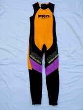 Slippery When Wet Freestyle Pro Full Black Orange WETSUIT Surf 4:2 mm EUC Small