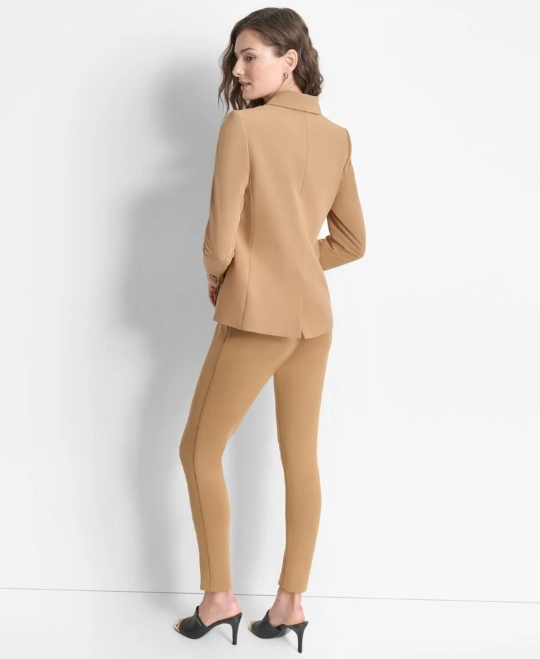 Dkny Petite Notched-Collar Double-Breasted Blazer - TRUFFLE Size 2P - Image 4 of 4