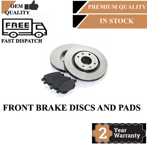 FRONT BRAKE DISCS AND PADS FOR DAEWOO 256MM INTERNALLY VENTED 1483 47472563 - Afbeelding 1 van 4