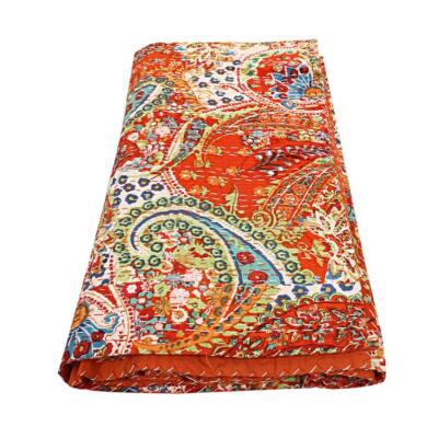 Baumwolle Kantha Quilt Indische Handarbeit Überwurf Decke Bettdecken Tagesdecke