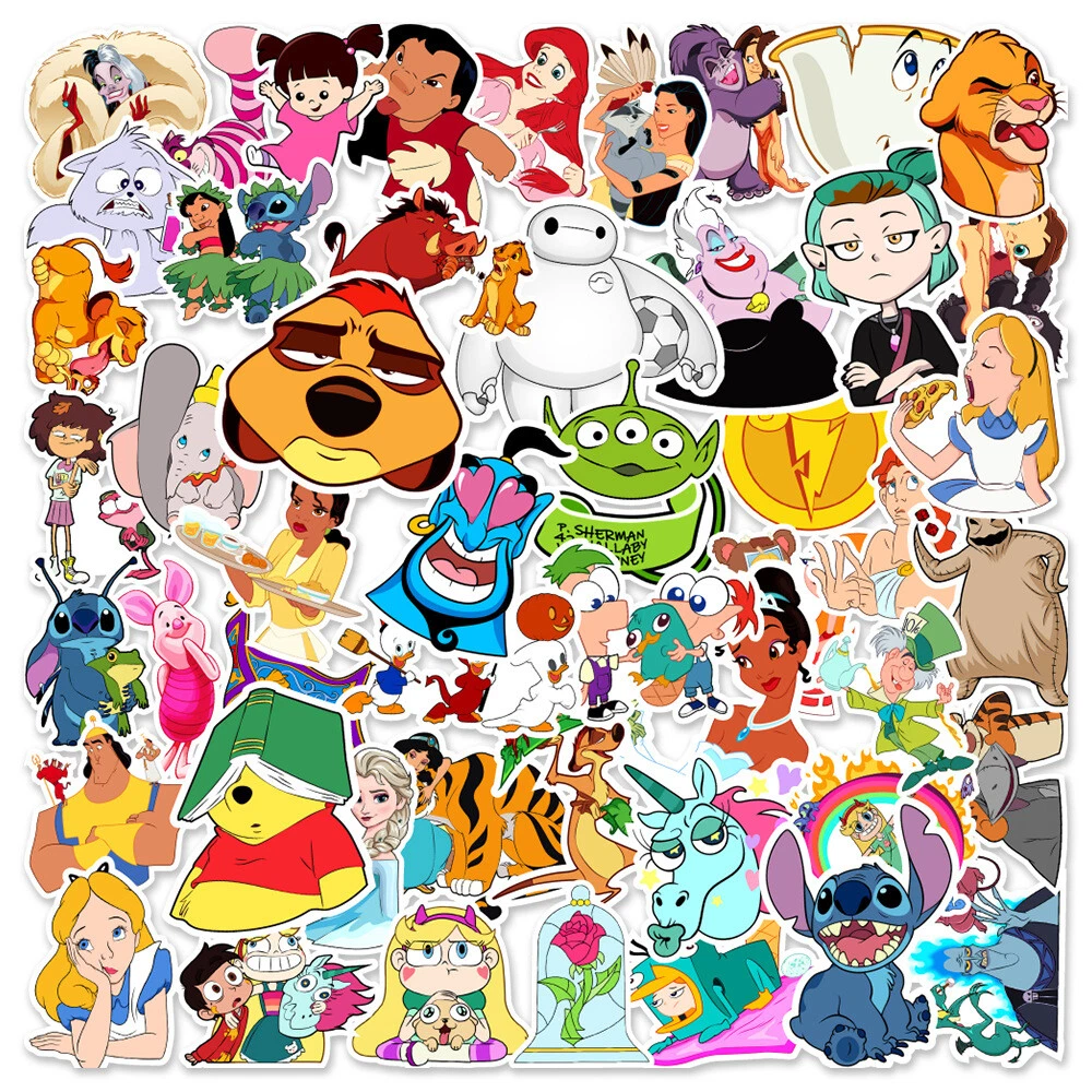 Cute Disney Cartoon Character Stickers Random 10 PCS - No Duplicates