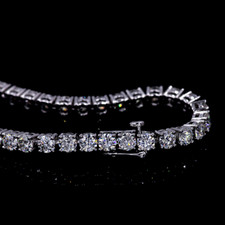 12Ct Round Cut Lab Created Diamond Tennis Bracelet 14K White Gold Plated 7.5"
