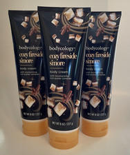 3 Bodycology Cozy Fireside S'more Body Cream with rich butter complex 8 oz. ea