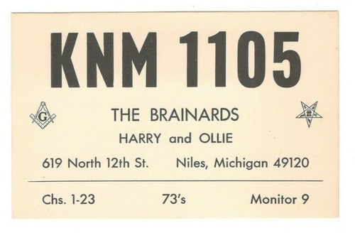 CB HAM RADIO QSL CARD Niles Michigan Postcard EB132
