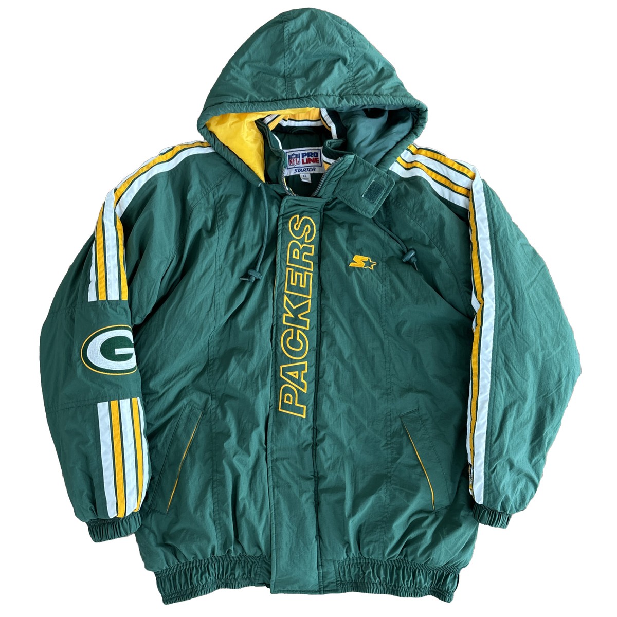 Vtg Green Bay Packers Hooded 90s Starter NFL Football Team Vtg Green Bay Packers Hooded 90s Starter NFL Football Team