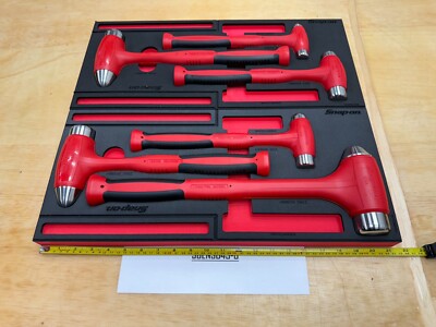 Snap-on Tools NEW RED 6pc Soft Grip DeadBlow Steel Face Hammer